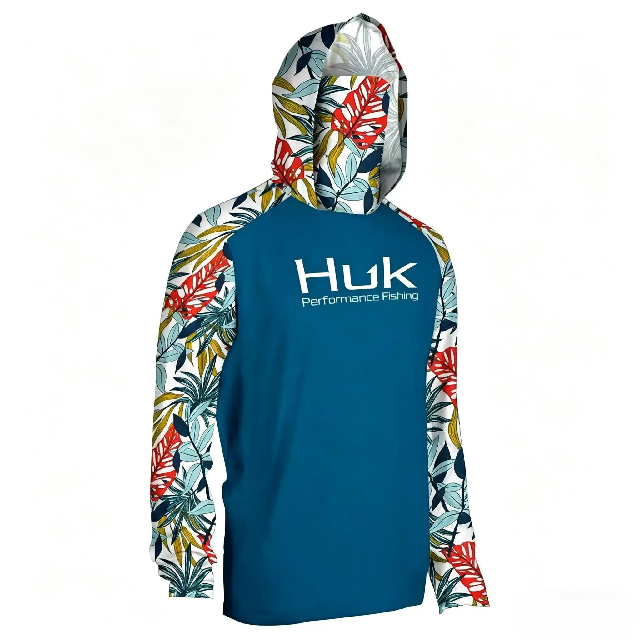 Men's Hooded Athletic Shirts with Built-in Mask, Long-Sleeve Breathable UPF 50+ Quick-Drying Top for Fishing and Hiking, Athletic Hooded Shirts, Breathable Sports Hoodie jacket