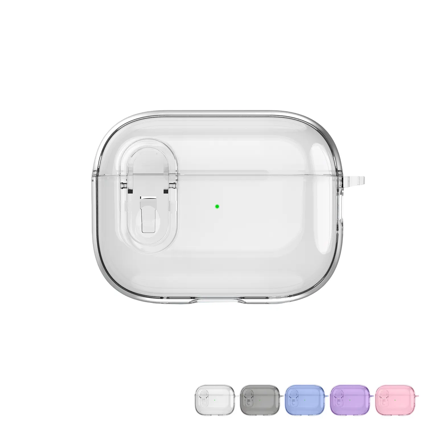 Automatic Secure Lock Soft TPU Transparent Shockproof Case Compatible with AirPods 1 2 3 Pro Cover with Carabiner, Military-Grade Shockproof Soft TPU Transparent Anti-Yellowing Case for Boys Girls Womens Mens