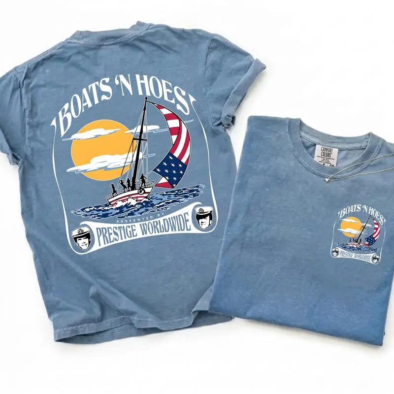 [Comfort Colors] Boats'n Hoez Summer Step Brothers Movie Tee, Vintage Retro Summer T-Shirt, Classic Shirt, Gift For Her, Funny Movie