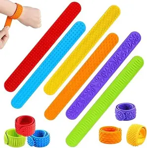 Sensory Slap Bracelets for Kids Teens, 6pcs Fidget Toys, Snap Bracelets, Stress Relieving Accessory, for Stress Anxiety, Autism Adhd, Calm Down, Classroom Travel Essential, creative stress relief toy, relaxation gift, school prize, sencery toy