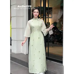 Blossom Whisper Modern Vietnamese Ao Dai No Pants O12