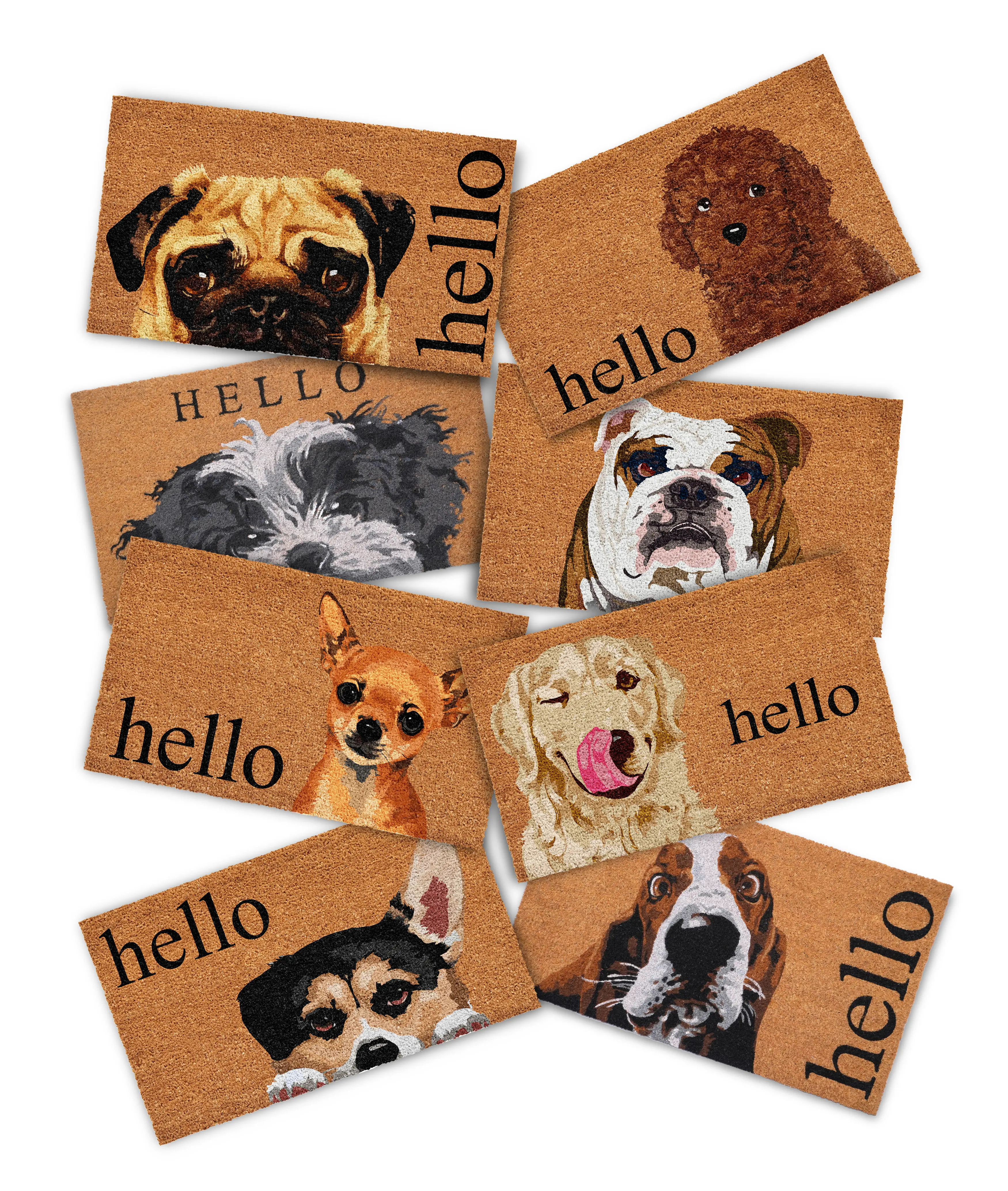 Vibrant Peeking Dog Doormat, Household Textile Floor Mat for Entryway