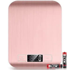 Food Scale Pink, 10kg/22lb Digital Kitchen Scale Weight Grams and Oz for Baking and Cooking, 1g/0.1oz Precise Graduation, Easy Clean Stainless Steel