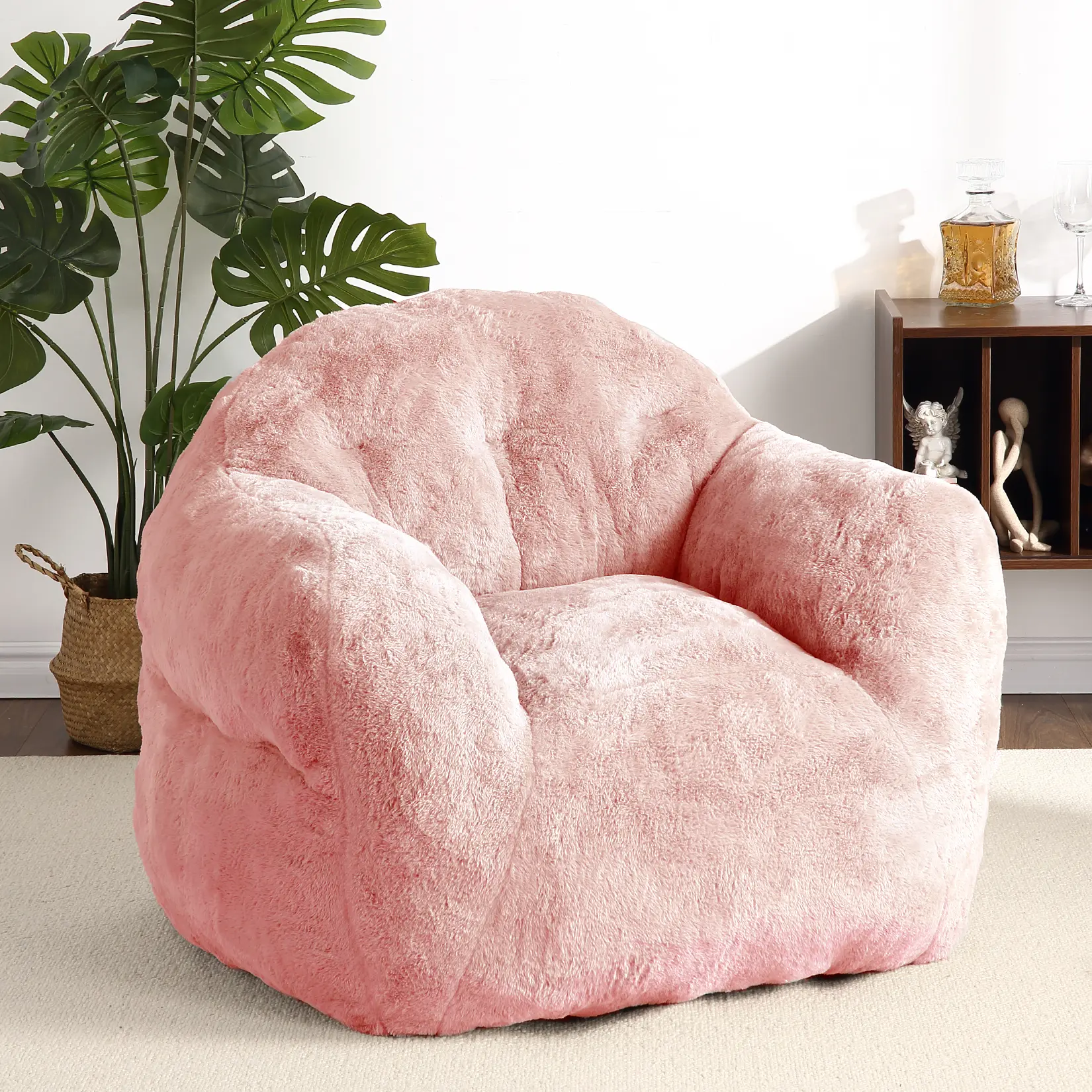 Compact Cozy Bean Bag Chair for Adults – Supportive Backrest & Wide Armrest, High-Density Foam, Easy-to-Clean Fabric – Lightweight & Portable for Bedroom, Apartment, Dorm, Gaming Room
