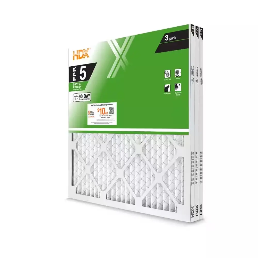 20 in x 20 in x 1 in Standard Pleated Furnace Air Filter FPR 5 MERV 8 3 Pack for Effective Air Filtration Replacement Parts Air Purifier