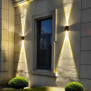 Solar LED Wall Light, Adjustable Lighting Range, Up-Down Illumination, Outdoor Garden Patio, Modern Villa Landscape, Hallway Decoration, Solar Garden Lights, Decorative Garden Lights