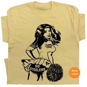 Go Steelers T Shirt, Vintage Football Shirts, Cute Retro Steelers Cheerleader TShirt, Vintage Graphic Shirts, Alternative Steelers Jersey, Logo, Cotton T-Shirt, Crew Neck, Gift for Friends, Unisex Shirt, Completely New Shirt, Top Womenswear, Top Menswear