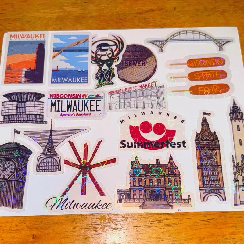 Milwaukee Local Sticker Set – 16 Bold MKE Graphics for Laptops, Bottles & More DIY