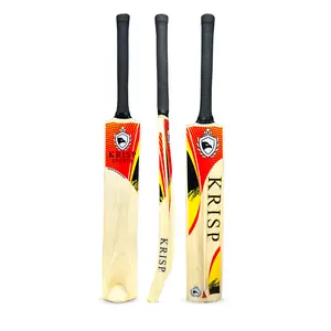 Cricket Bat Kashmir Willow Wooden Handmade Adult Full Size Cane Handle Cricket Bat for Soft Tennis Tape Ball Tournament Practice Indoor Outdoor Cricket Match by Krisp Beauty Sports