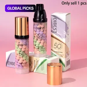 3-In-1 Color Correcting Primer SPF 50, Brightening Oil Control Moisturizer, Long-Lasting Makeup Base for Flawless Skin Tone
