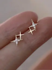 1 Pair Star Shape Crystal Stud Earrings Set, Elegant Ladies Accessories for Daily Wear, Perfect Gift for Valentine's Day & Birthdays, Stud Earrings Jewelry