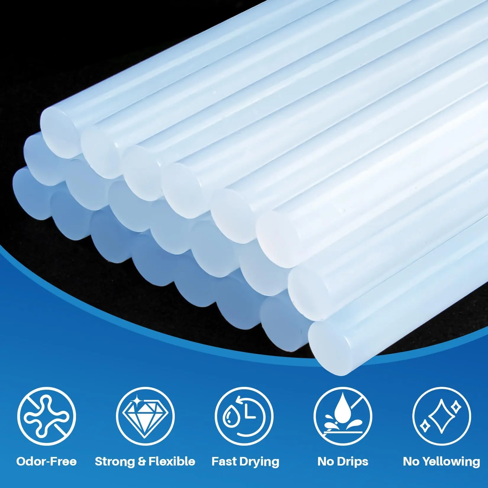 High Adhesion Quick Dry Adhesive Strong Bond Glue 40pcs Hot Melt Glue Sticks - 0.28×3.9in 7×100mm Size Compatible with Universal Mini Glue Gun - Suitable for Making Crafts, Repairing Broken Items, DIY Creation and Other Daily Household Tool Materials