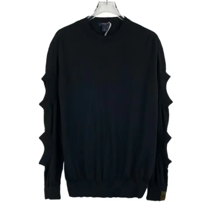 RDLT - Louis Vuitton Black Distressed Wool Sweater Size L