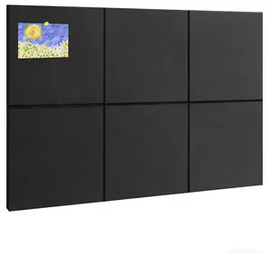 Vision Board - Large Cork Board for Walls 36" x 24", Black Bulletin Board | 6 Pack Felt Wall Tiles | Cork Boards for Office Pin Board Tack Board Cork Boards