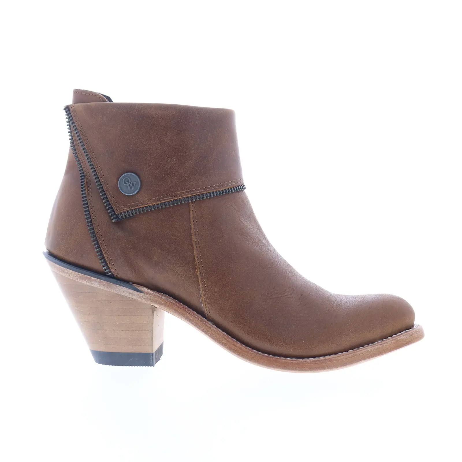 Jama Old West Leather Upper 18160 Womens Brown Cowboy Western Boots
