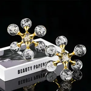 Artificial Crystal Ball Decoration, Modern Artificial Crystal Ball Molecular Decoration, Desktop Ornament for Living Room, Office, TV Cabinet, Home Decor