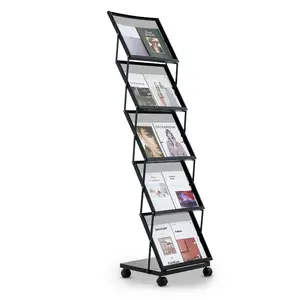 VEVOR Brochure Display Rack, 20 Pockets Magazine Literature Display Stand, Portable Floor Standing Magazine Rack, Metal Newspaper Catalog Holders for Shop, Exhibitions, Office, Trade Show, BlackVEVOR Super Brand Day