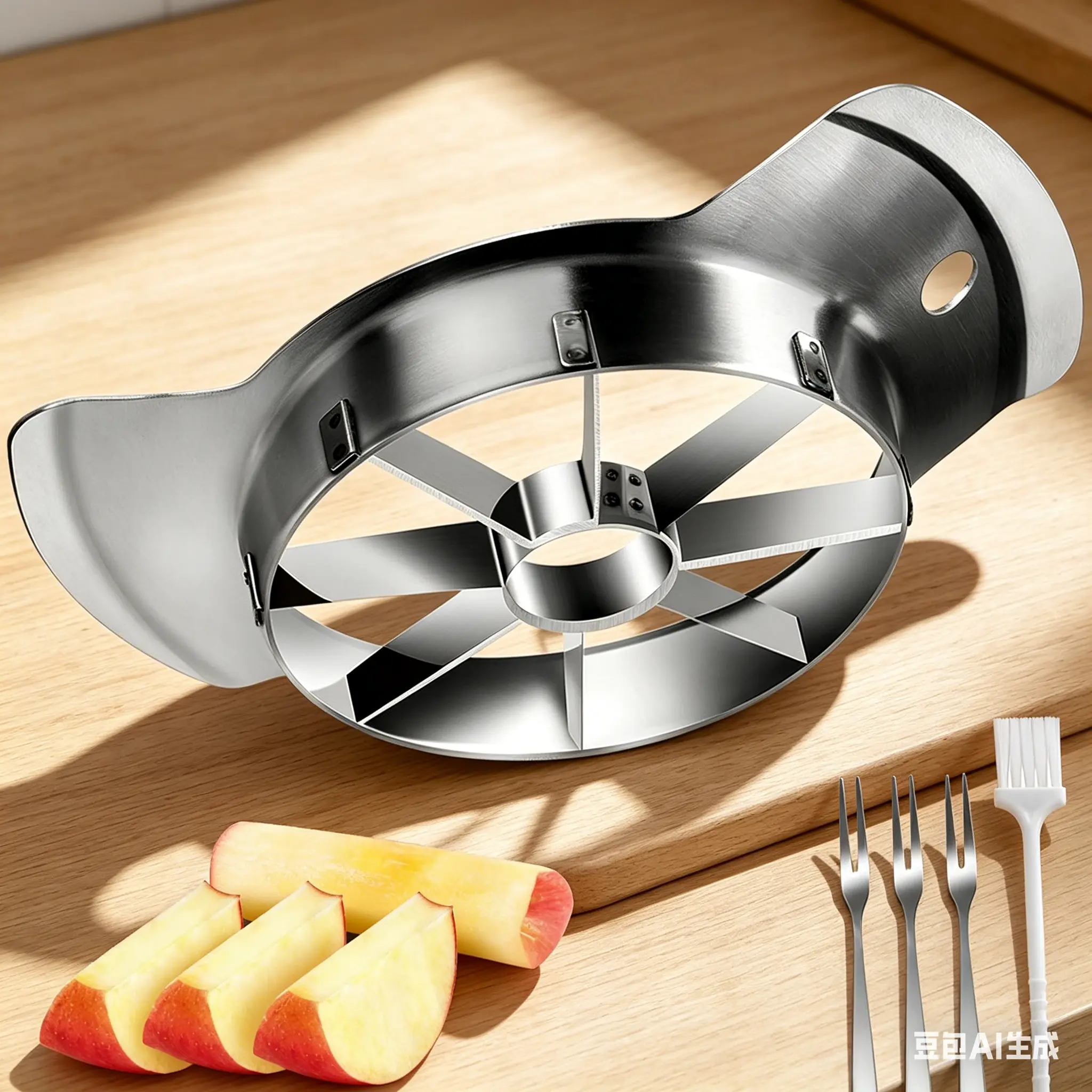 Stainless Steel Apple Slicer - 8-Slice Ultra-Sharp Blade Fruit Utensil, Easy Corer, Quick Kitchen Gadget, Viral TikTok Trending Gift, Utensils
