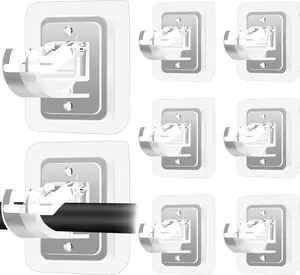 8PCS No-Drill Curtain Rod Holder Hooks – Self Adhesive Adjustable Brackets for Curtain & Towel Rods, Nail-Free Wall Mount (Transparent)