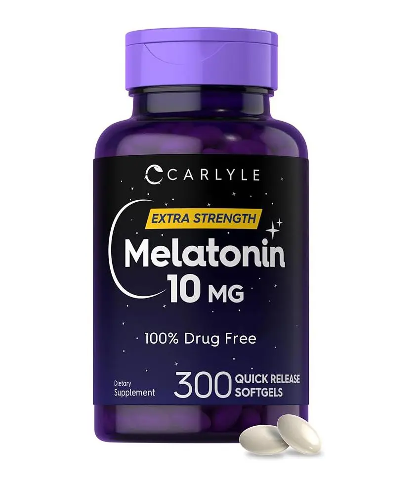 Carlyle Melatonin 10mg | 300 Softgels | Extra Strength Support for Adults | Non-GMO, Gluten Free Supplement