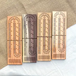Handmade Folding Cribbage Board with Peg and Card Storage and Travel Bag
