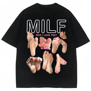 Summer Unisex Pure Cotton T-Shirt — "I Love Feet" Fun Print, 100% Cotton, Casual Street Style Top Round Neck Round Neck Crewneck Shortsleeve