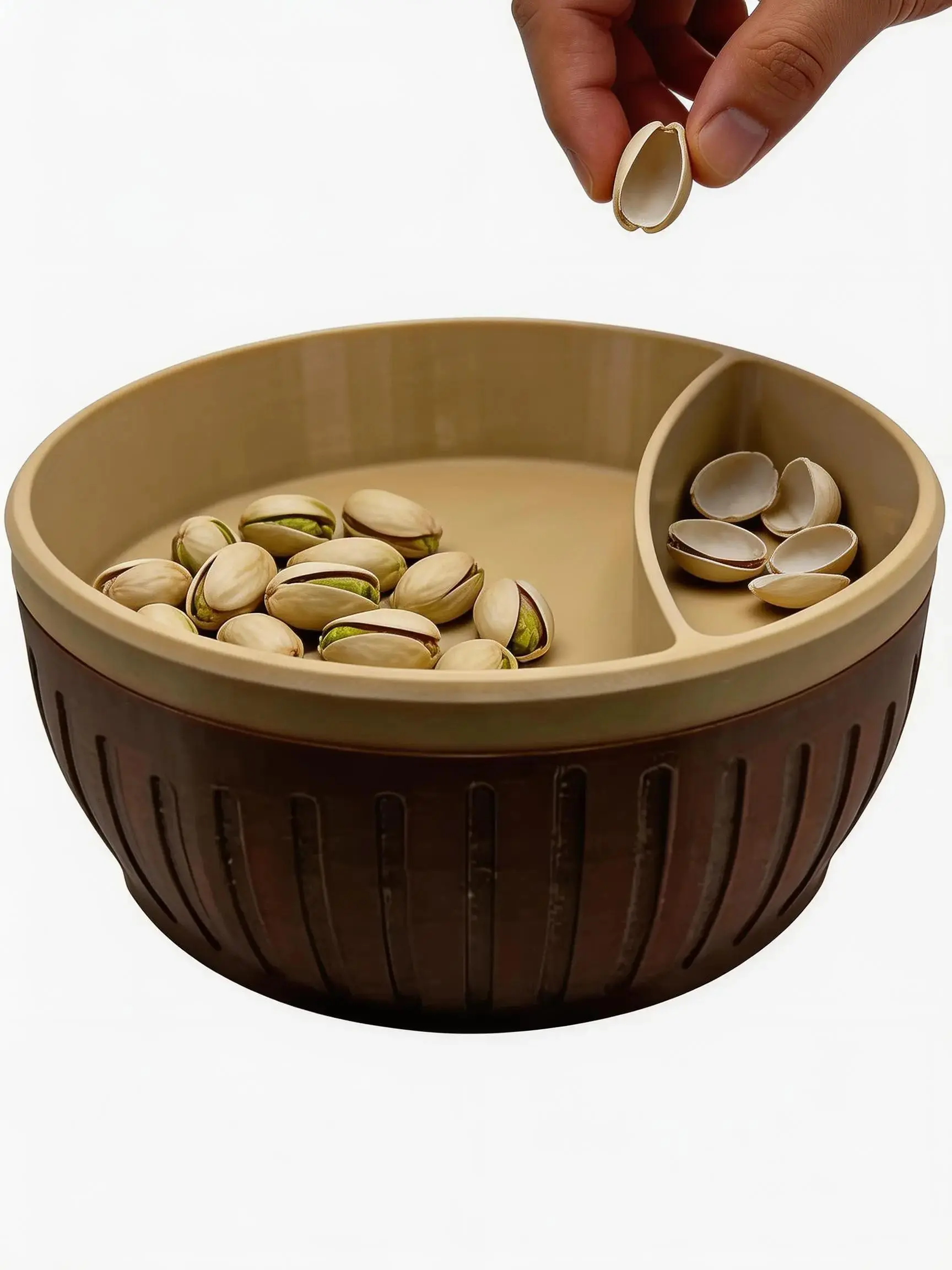 Nut and Seed Bowl with Lid - Smart Snack Bowl for Movie Nights & Desk Snacks - Keeps Snacks Clean & Hides Shells - Perfect for Hosting Guests Tableware Wooden