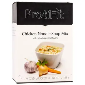 PROTIFIT - High Protein Soup Mix, 15g Protein, Low Calorie, Low Sugar, Low Fat, GLP-1 Compatible, Ideal Protein Compatible, 7 Servings Per Box (1 Pack, Chicken Noodle)