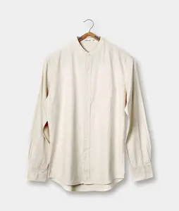 Band Collar Madras Shirt - LS