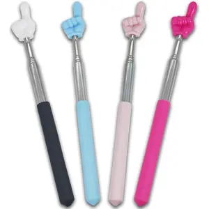 4 count Extendable Pointer Finger Stick - Bright Colored Telescopic Teachers Pointer for Classroom,  Pointing Stick for  Reading & Presentation Pointers