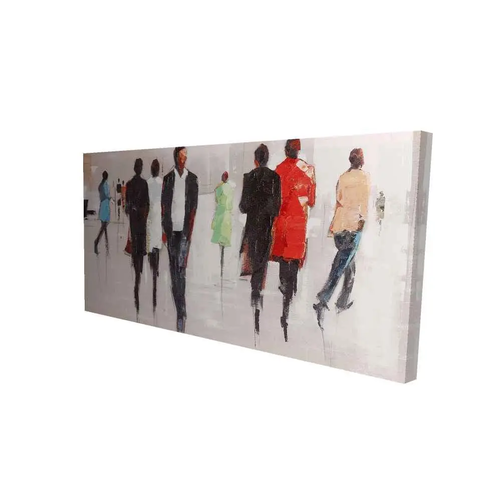 212 MAIN 24x48 in. Modern Abstract Red Figure Silhouette Street Art Print - Modern-Design-Style Home Decor, Blank Wall Decor Solutions, Personal Accent Piece, Living Room Decoration Photo Gift