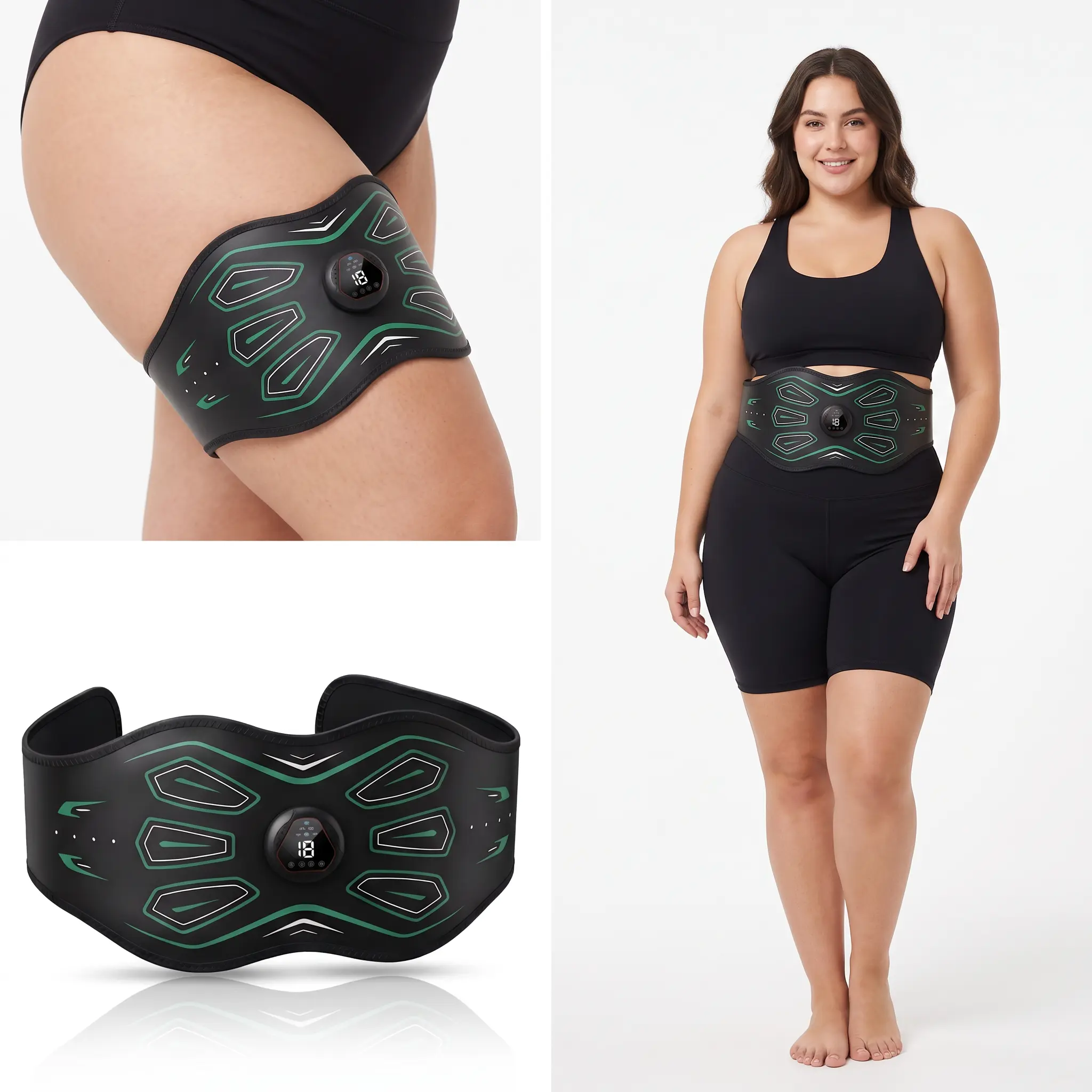 Adjustable Core Fitness Belt for Abdomen Waist & Thighs, Wearable Post‑Workout Muscle Relax Accessory, Multi‑Setting Fitness Training Gear for Home Gym, Flexible Waist Trainer Belt Fit for Multiple Body Sizes for Men & Women Fitness Enthusiasts