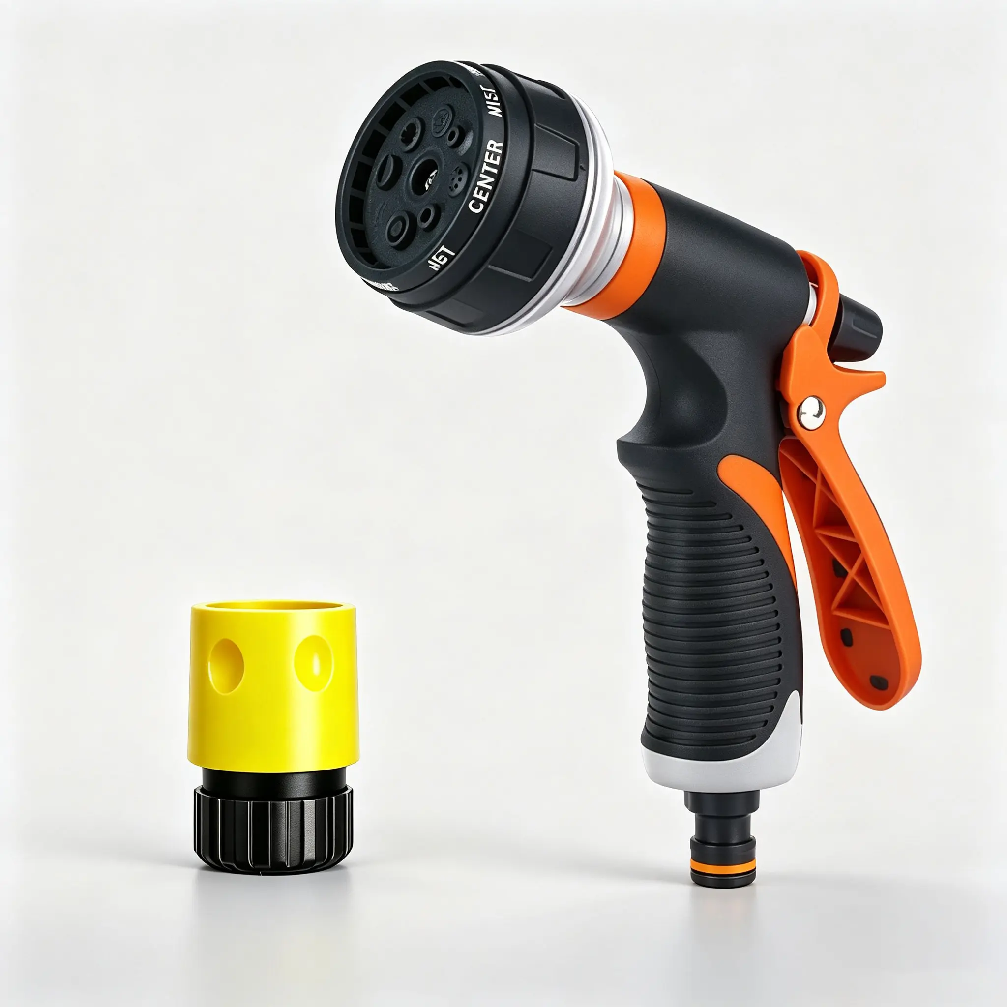 High-Pressure Outdoor Garden Hose Nozzle - ABS+TPR Practical Tool with 8 Adjustable Modes, Adjustable Control Valve, Multi-Use Spray for Lawn Care, Car Washing, Home Garden Irrigation, Cylindrical