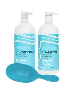 Mermaid Extension Care 3 Pack Combo with Hair Extension Brush and Hairbrush for Extensions