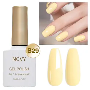 NCVY Butter Yellow Gel Nail Polish, 10ml/0.35oz, Nail Care, Manicure Salon, Long-lasting removable UV/LED gel polish with rich vibrant color. Easy for beginners to use, perfect for DIY nail art at home. Ideal gift for spring and summer