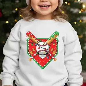 Christmas Baseball Ice Cream Drip Youth and Adult Sweatshirt or T-Shirt, Baseball Lover Tee, Baseball Gift, Game day outfit, Xmas Baseball Shirt, Baseball Shirts, Trending tee, youth clothing, gift for son and daughter, Family shirt, holiday outfit