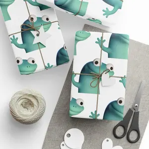 Gift Wrap, Lizard Pressing Button, Elio Meme Funny Gift Wrap, Gift Wrapping Sheets, Birthday Wrapping Paper, Holiday