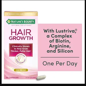 Nature's Bounty Optimal Solutions Hair Growth Supplement with Biotin Silicon & Arginine 30 Capsules One Month Supply for Thicker Fuller Hair - Healthcare, Dietary