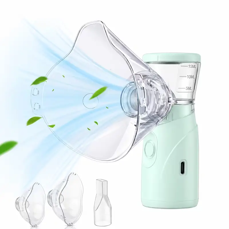 Portable Mesh Nebulizer Kit - Wireless Rechargeable Handheld Inhaler, Ultra-Fine Mist, Adjustable Flow Rate, Rechargeable Handheld Humidifier for Daily Adult & Kid Use, Lightweight, Mesh Nebulizer Machine, Mouthpiece, 40-50 Mins Use, Ultra Quiet, Adult Ma