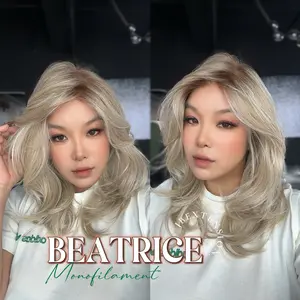 JBEXTENSION BEATRICE MONO Monofilament Handmade Wig 6X5 Full Monofilament Hand Tied Top Wig 17 Inches Golden Blonde Mono Lace Wig Glueless Wig BEATRICE MONO【BENDY EAR TABS】