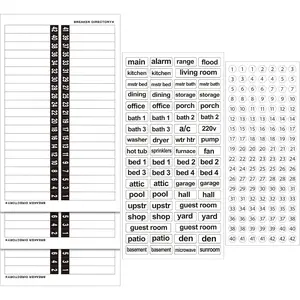 5 Pieces Circuit Breaker Box Labels Waterproof Fuse Box Sticker Circuit Breaker Directory Label Household Electric Panel Number Markers Adhesive Load Center Identification Sticker