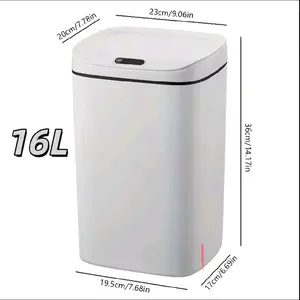 Motion Sensor Trash Can with Lid, Touchless Smart Garbage Bin for Bathroom, Kitchen, Office – Automatic Waste Bin, Modern Minimalist Design