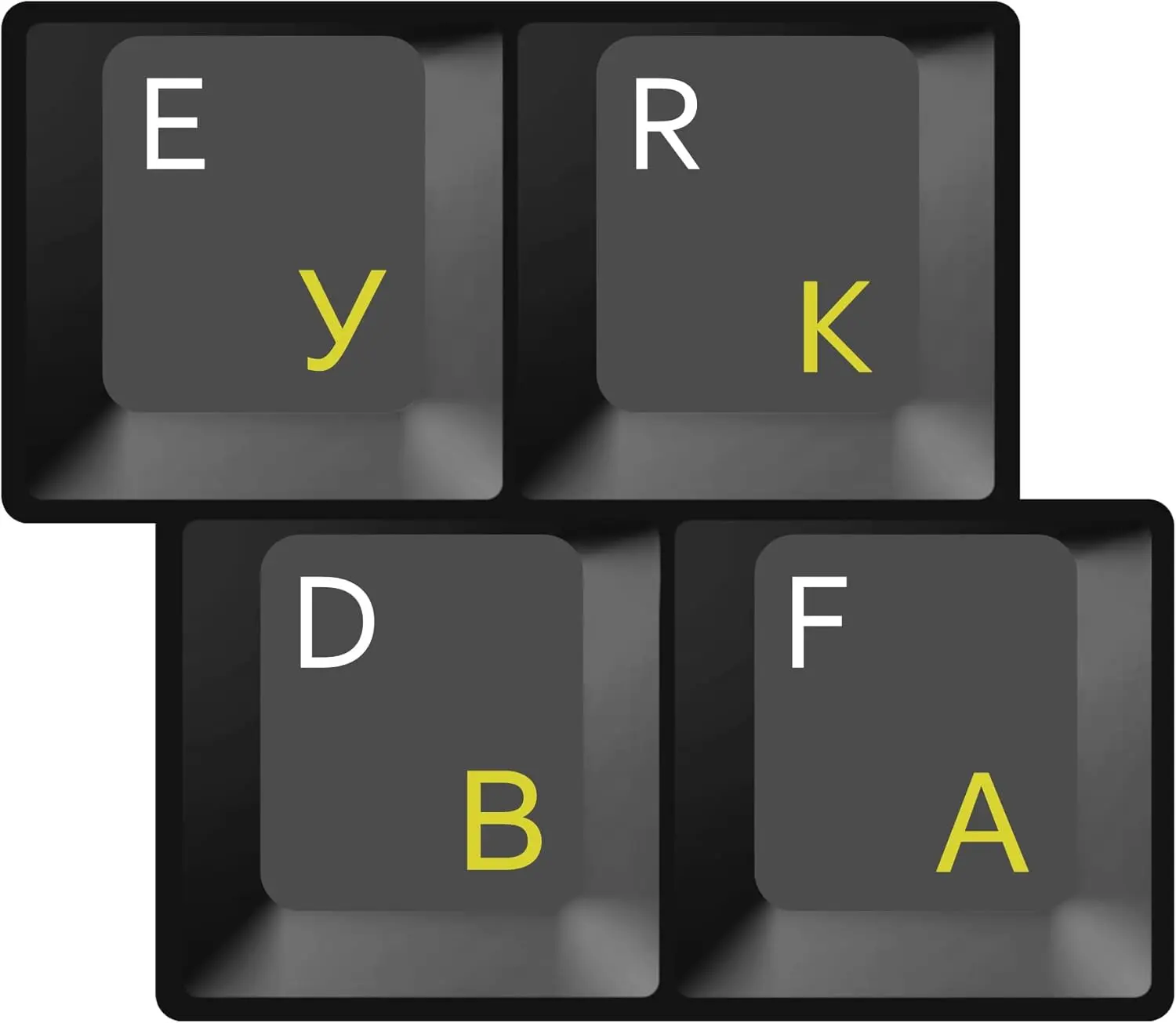 HQRP New Cyrillic Alphabet Ukrainian Russian Keyboard Stickers with Yellow Lettering for All PC & Laptops