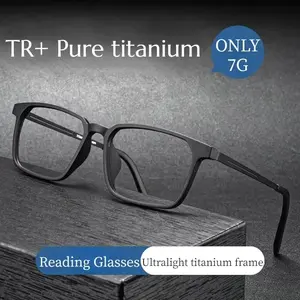 TR90 High Quality Pure Titanium Reading Glasses for Men Anti Blue Light Presbyopia Eyewear with Diopter+1.0 To +4.0