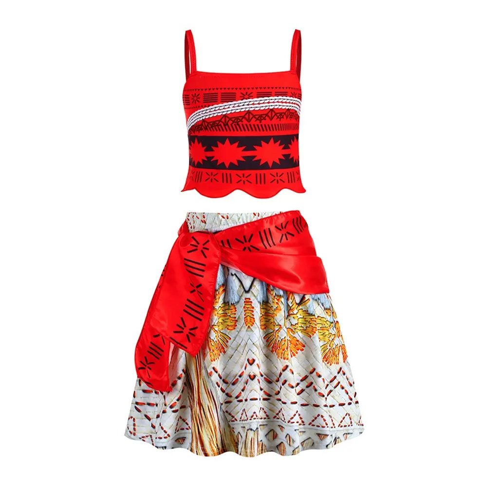 Top+ Skirt Red Print Cartoon Cosplay Costume Fancy Carnival Kids Clothes Performance Princess Theme Party Holiday Girls Ball Gown Children Cocktail Dress 3-8Y