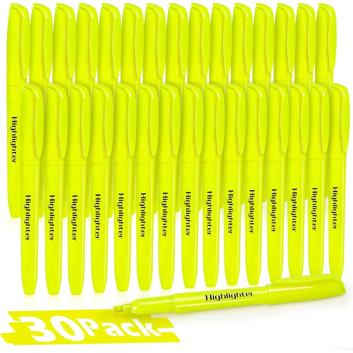 30 Yellow Highlighters, Chisel Tip Dry-Quickly Highlighter Markers, Highlighter Bright Colors for Adult , Office Classroom  Have, School Supplies for Teachers