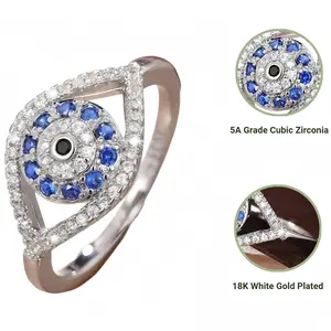 Evil Eye Ring, Cube Zirconia Evil Eye Imprint Ring cubic inlay elegant wedding perfect birthday anniversary gift luxury high quality bead oval safety elizabeth promise ring for gf real rings promise rings christmasgiftideas