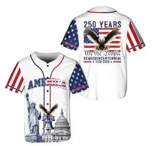 Bald Eagle 250 Years Of Freedom Baseball Jersey, America 250th Anniversary