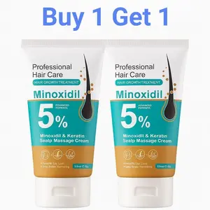 [BUY 1 GET 1 FREE]5% Minoxidil & Keratin Scalp Massage Cream Hair Growth Treatment for Men & Women Nano Foam Essence Easy Absorb Scalp Refreshing Haircare
