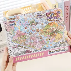 Geili cubicles style scene sticker book 10 different scenes with 20 sticker sheets diy gift